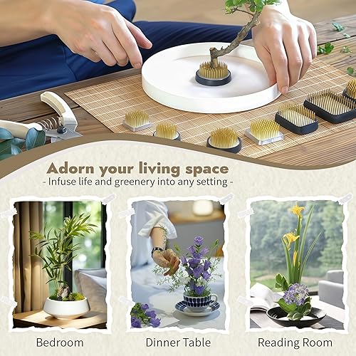 Miniatura 3 de 80mm Flower Frog Large Floral Frog Flower Arrangements Supplies Japanese Ikebana Kenzan with Rubber Base (3.15inch)