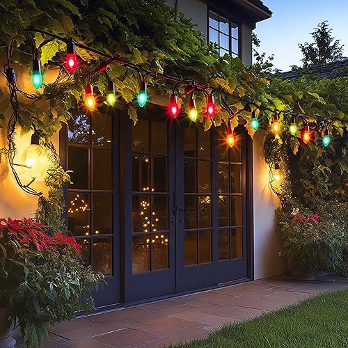 Miniatura 7 de TW SHINE C6 - Guirnalda de luces de Navidad, 200 LED de 66 pies, 8 modos, impermeable, conectable, multicolor