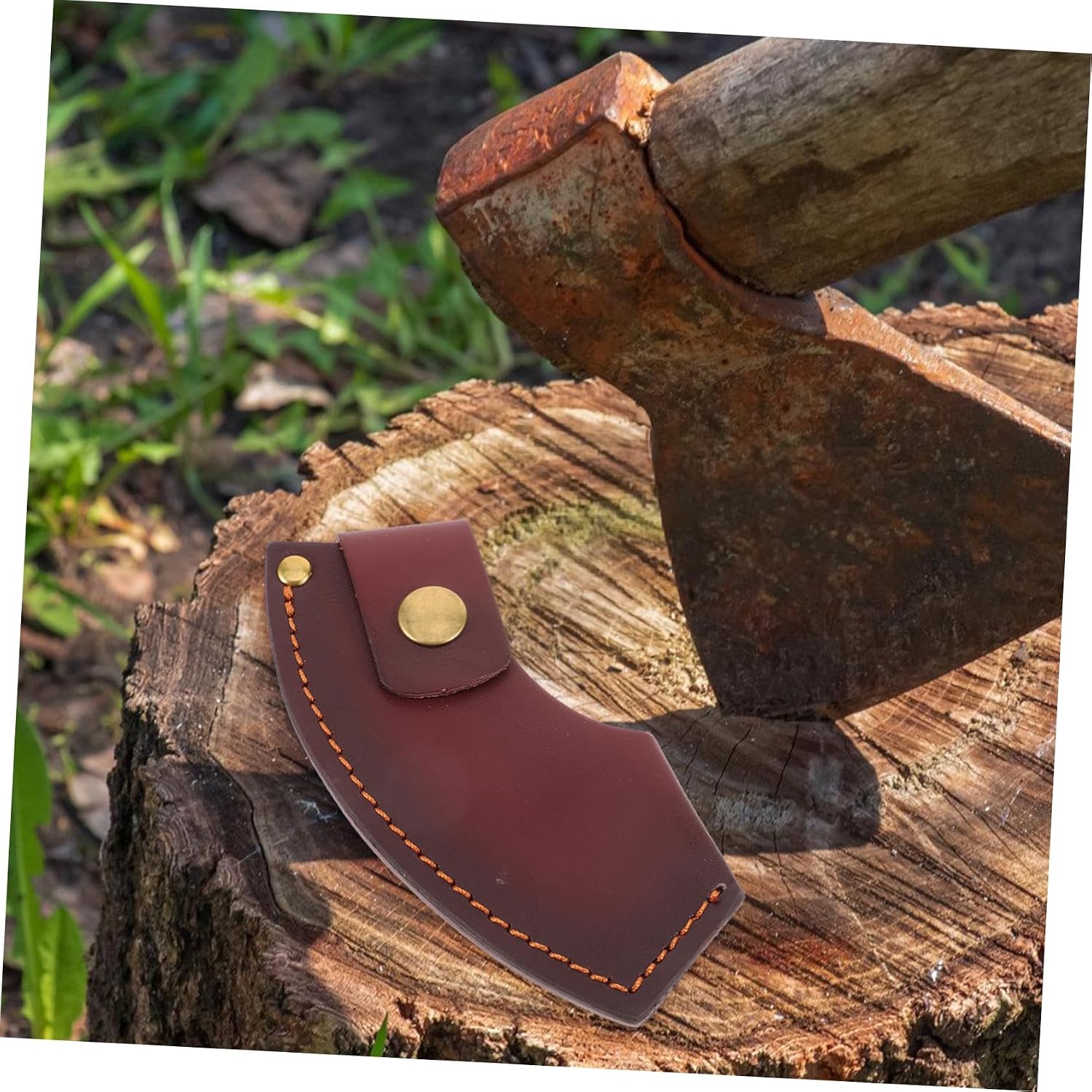 Holibanna Outdoor Leather Axe Cover Portable Hatchet Sleeve for Camping Shielding Compact Design for