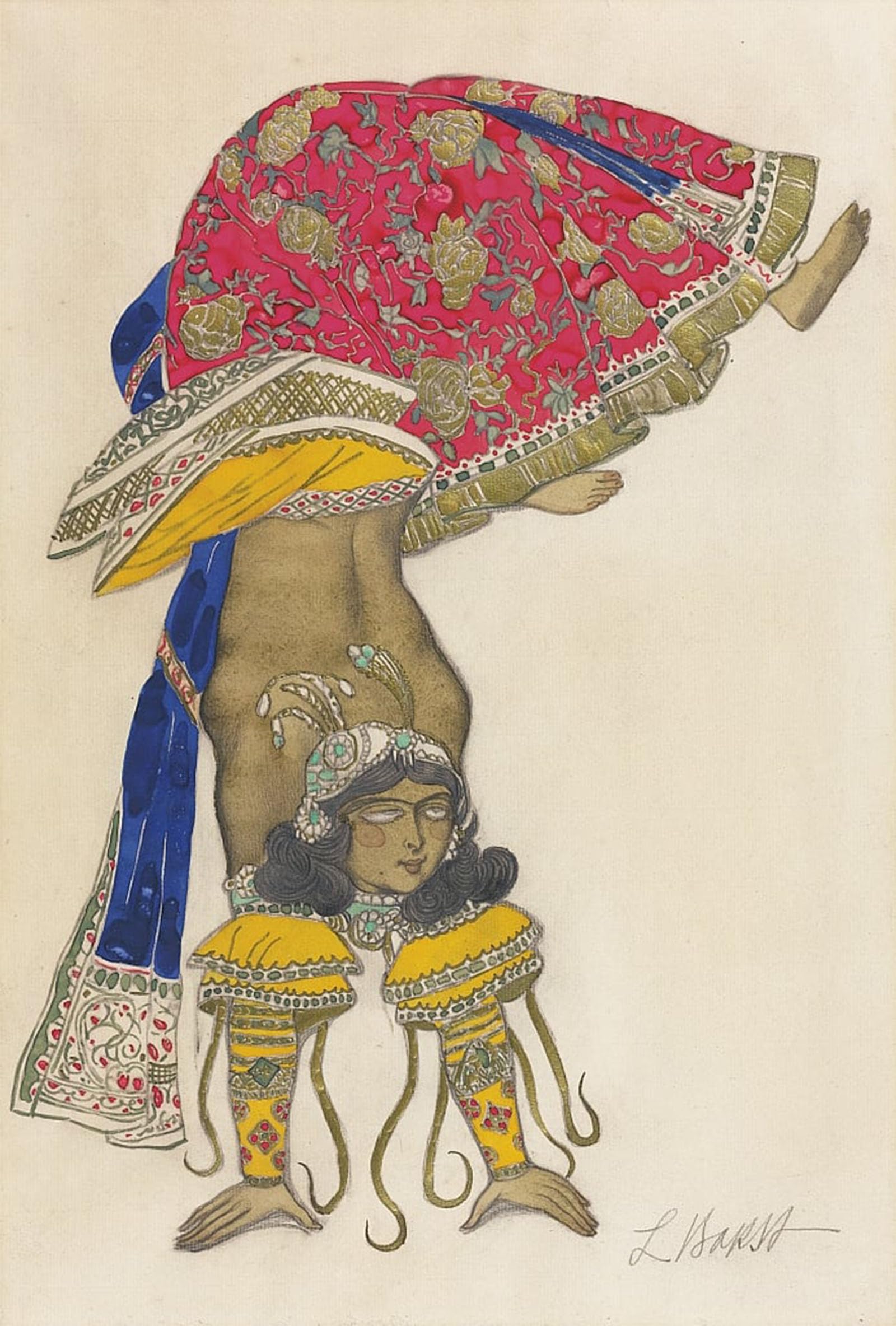 SERENDIPITP Retro Picture Poster Wall Art Pictures Painting Canvas Painting Picture for the Balletgod by Leon Bakst Wall Art Canvas Print for Wall Decor 60x90cm