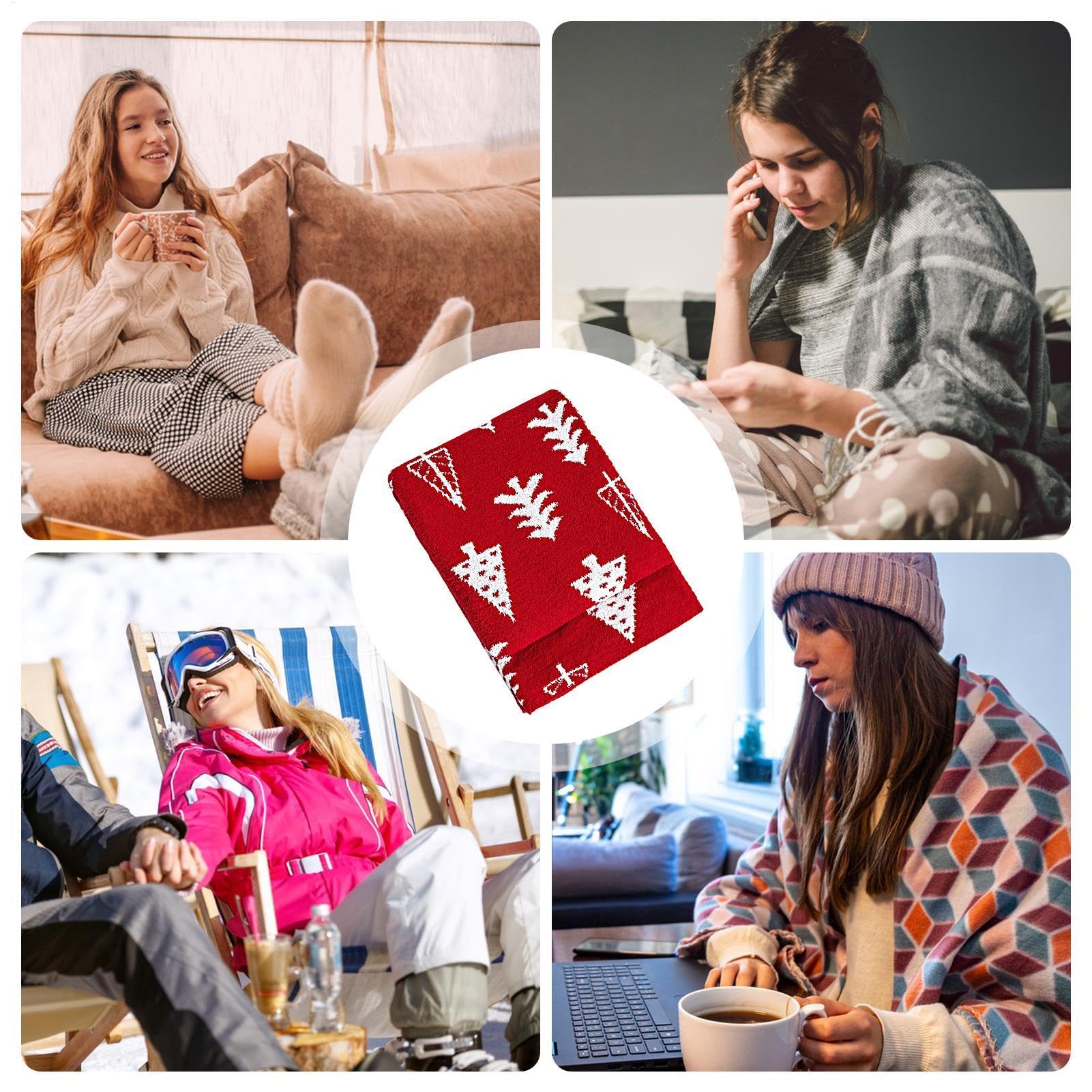 Mantas Navideñas y Plaids Manta Cálida, Cómoda Y