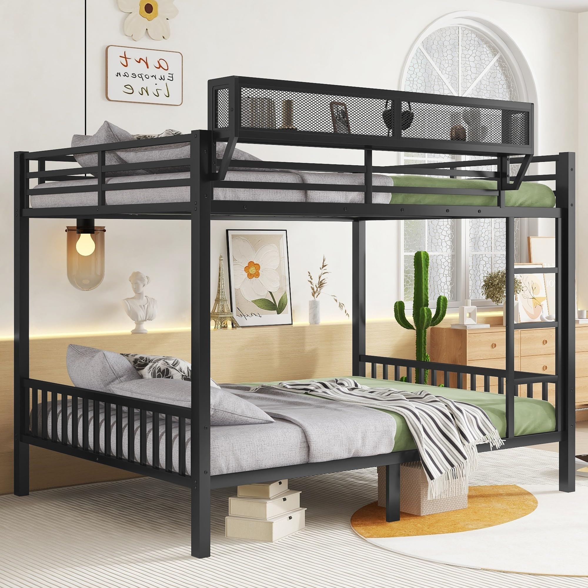 KEIKI Queen Over Queen Metal Bunk Bed