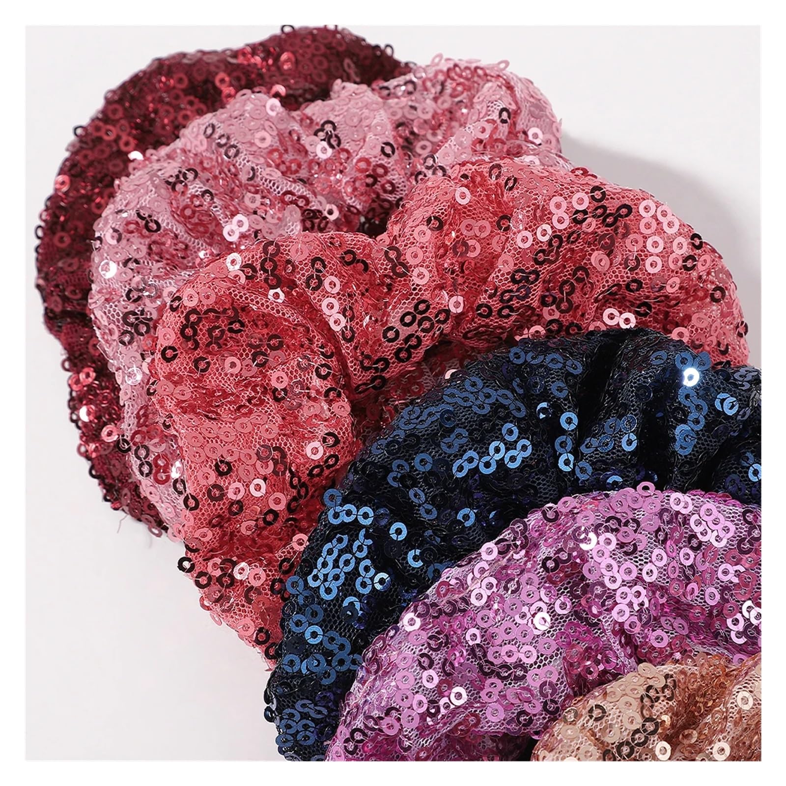 Coleteros pelo Mujer Juego de 180 coleteros con lentejuelas brillantes for el pelo, bandas elásticas 3,9 pulgadas for mujeres y niñas