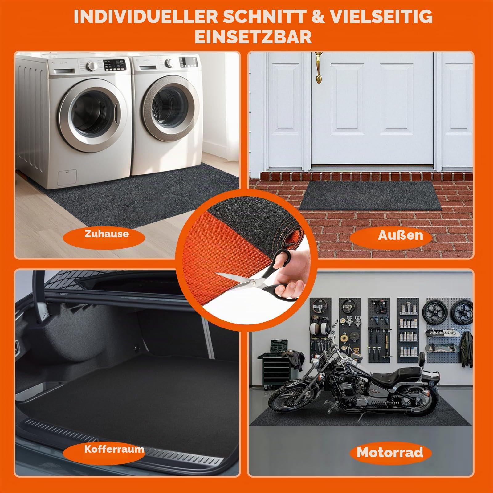 Öl Auffangmatte Garage Ölmatte 90x150cm Premium Ölbindematte, Ölmatte Garagenbodenmatte für Motorrad & Autos | 6mm wasserdichte rutschfeste Gummibasis | waschbar & mehrfach verwendbar