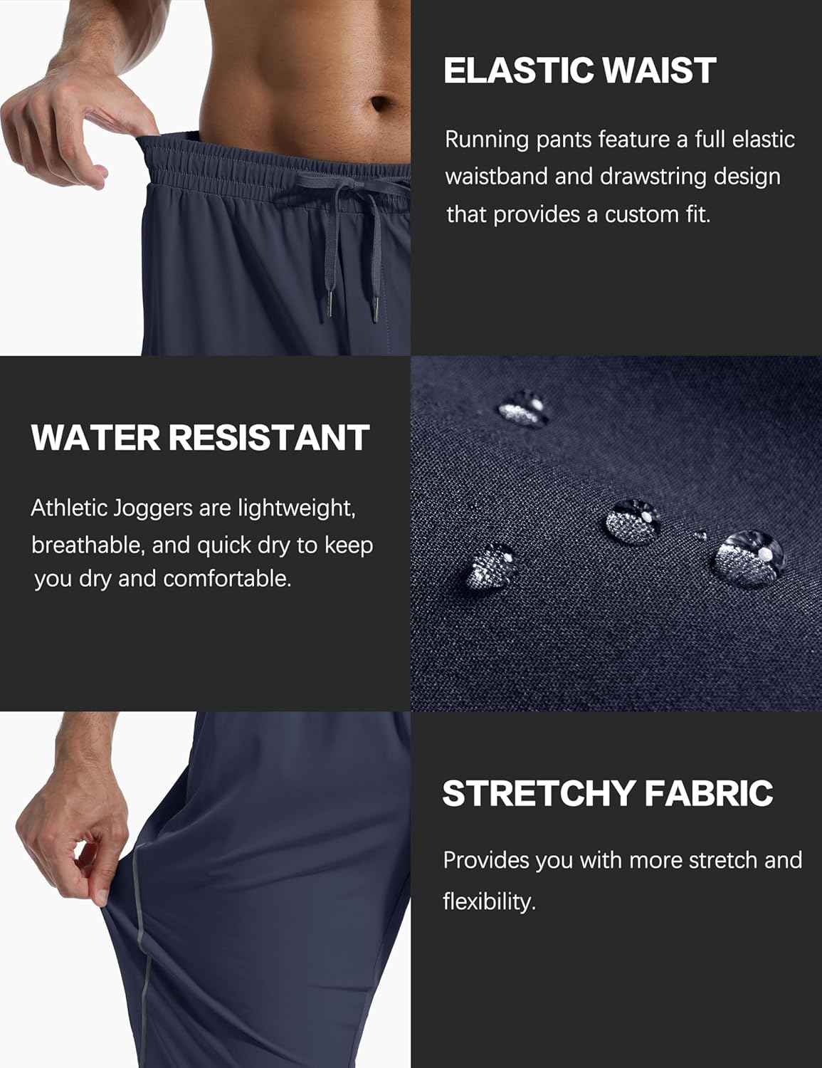 Men's Lightweight Sweatpants with Pockets Quick Dry Breathable Workout Pants for Men Athletic Gym Running Joggers - Image 5