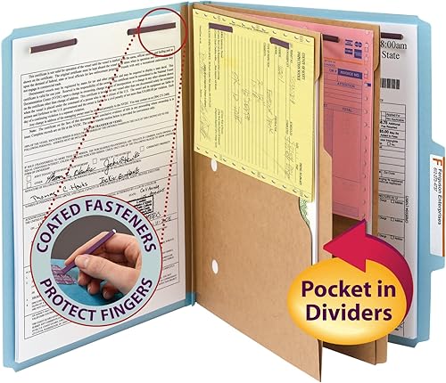 Miniatura 3 de Smead Carpeta de archivos de clasificación de cartón prensado con cierres SafeSHIELD, 2 divisores de bolsillo, expansión de 2 pulgadas, tamaño