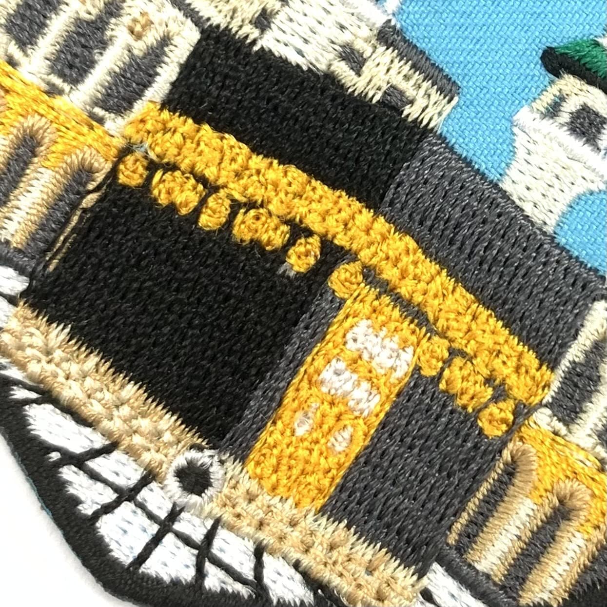 A-ONE 2 PCS Pack- Kaaba Shield Embroidery+Saudi Arbia Flag Appique, Mecca Landmark Patch, Islamic Embroidery, Haram Applique, Sew-on/Iron-on Patch for Jeans Caps Clothes, Religious Patch NO.360C