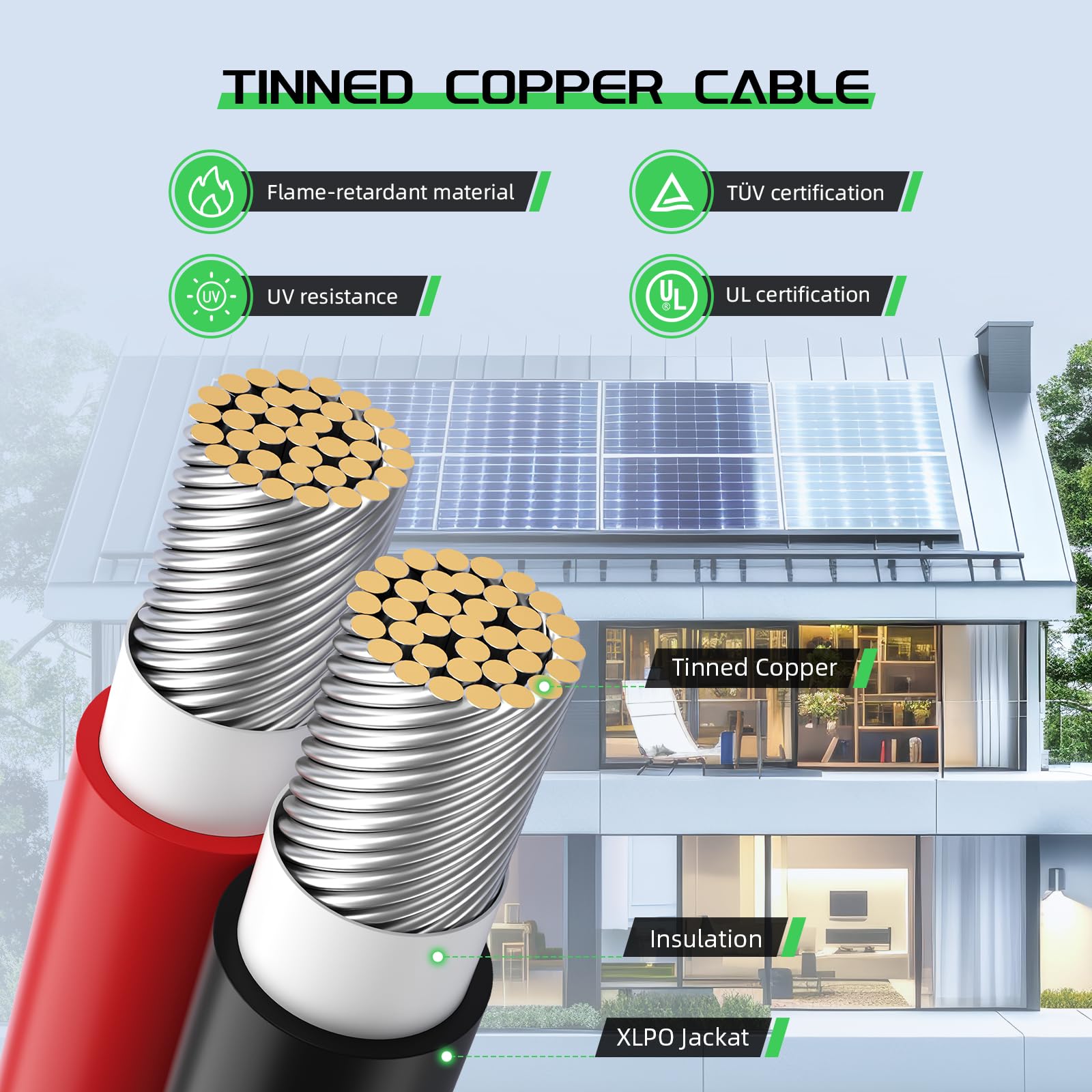 Snapklik.com : Solar Connectors For 2 Solar Panels, IP68 Waterproof ...