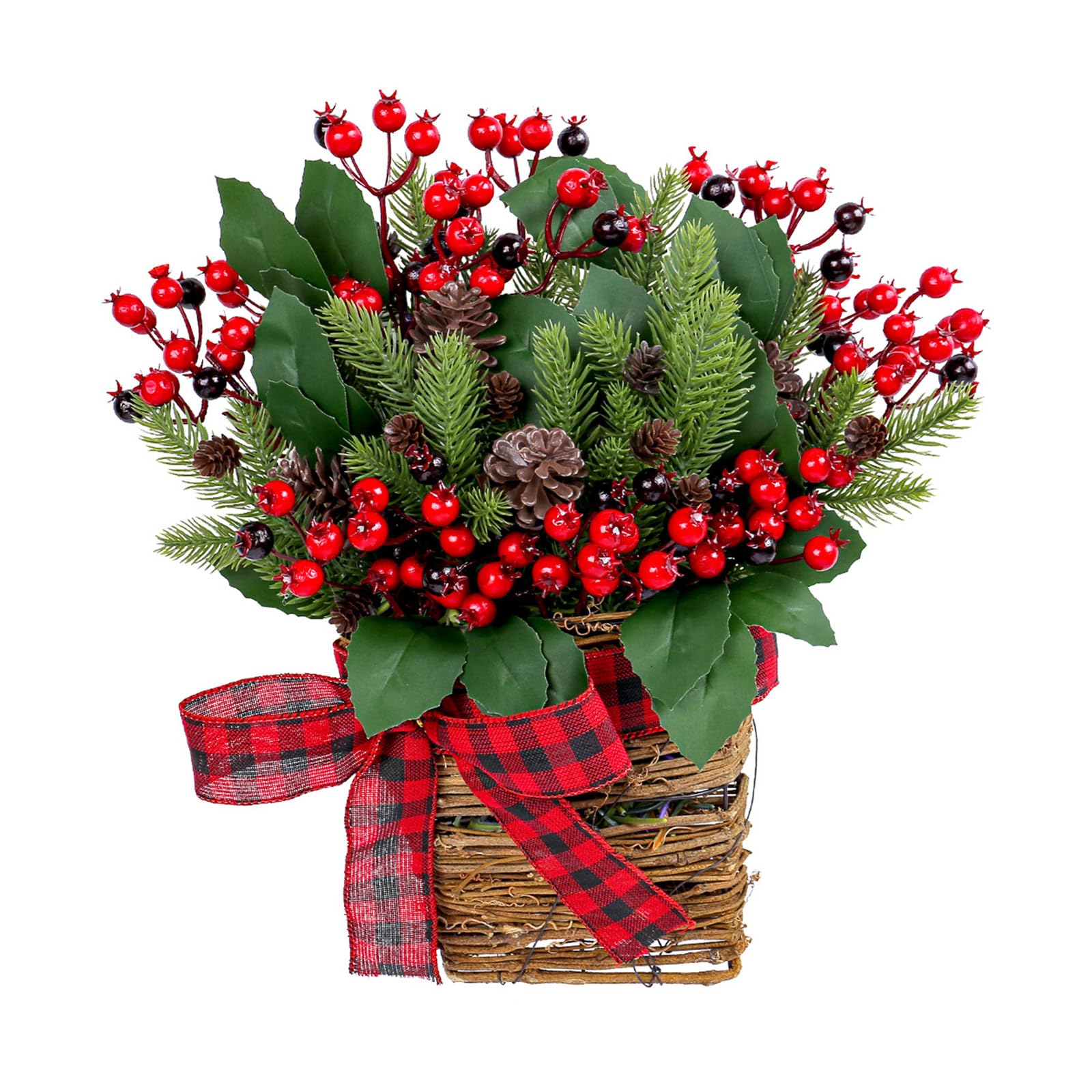 Arrangement de fleurs artificielles Morain avec panier mural suspendu