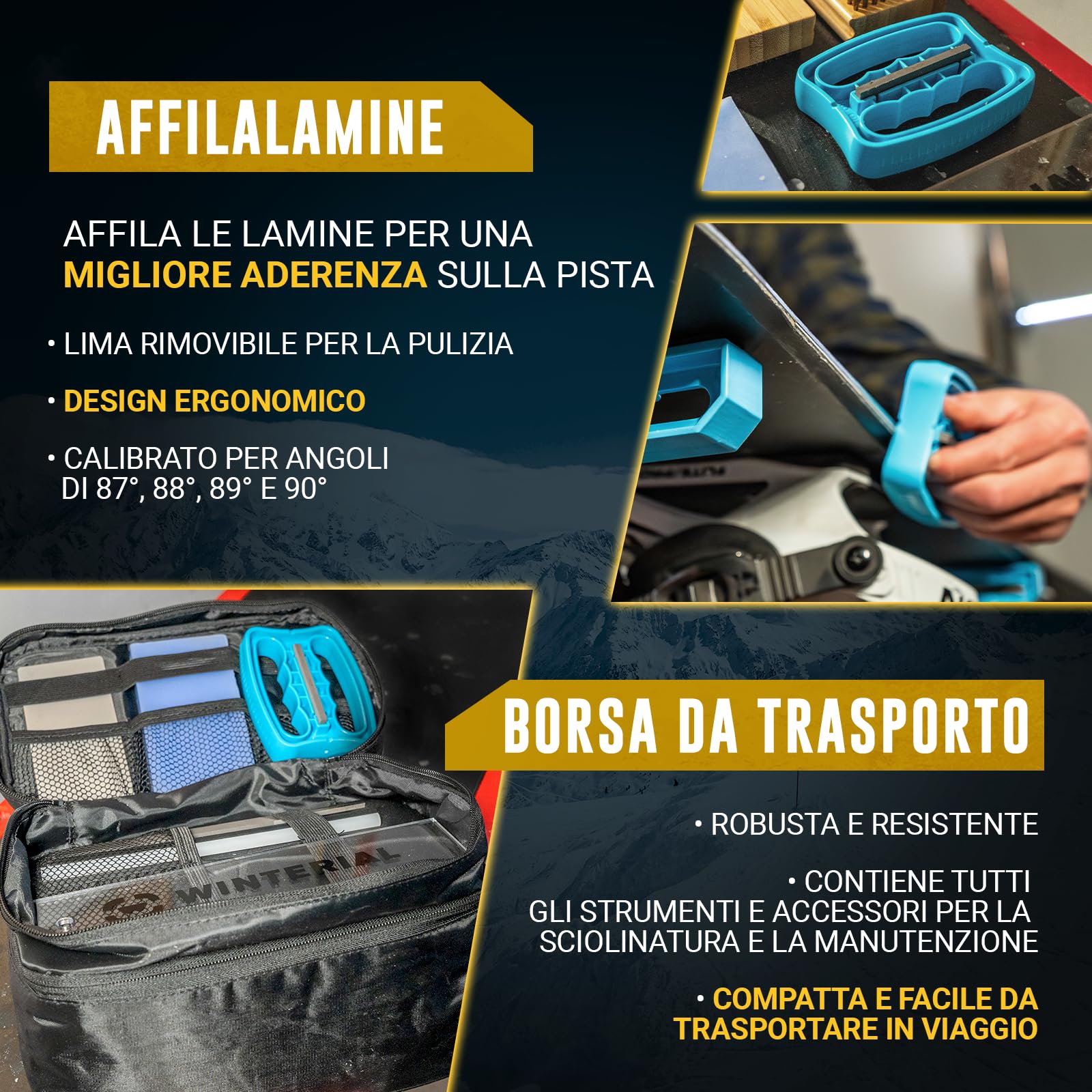 Winterial Kit di Messa a Punto per Snowboard e Sci, con Ferro, Cera per Snowboard per Tutte Le Temperature