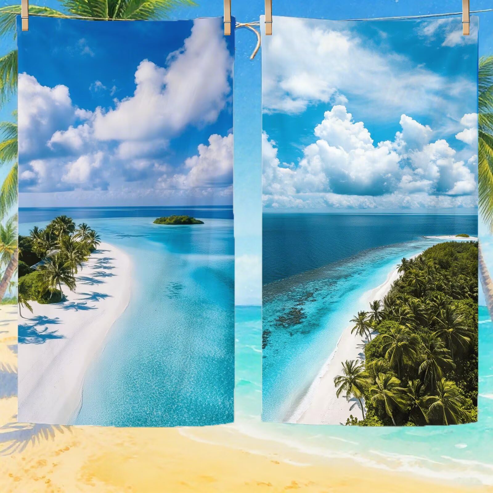 Serviette de plage microfibre anti-sable fini les draps humides