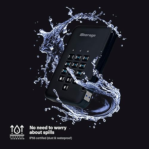 Miniatura 4 de iStorage diskAshur2 HDD 1 TB  Disco duro portátil seguro  Protección con contraseña  Polvo y resistente al agua  Cifrado de hardware
