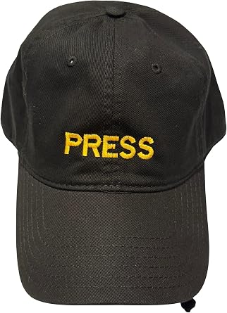 Press Hat 2041 - Embroidered Adjustable Journalist Cap Black