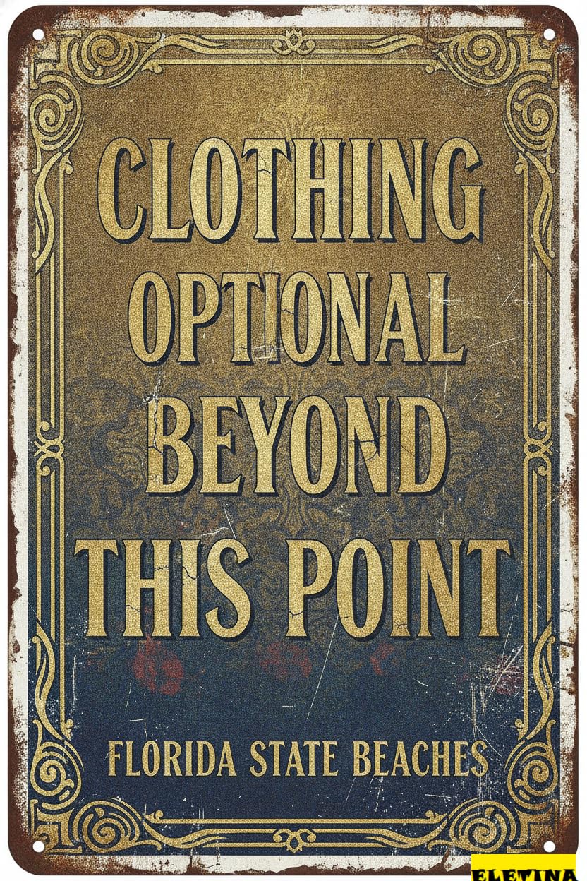 Clothing Optional Beyond This Point Metal Tin Warning Sign Outdoor Street Driveway Yard Road Decor 8x12in