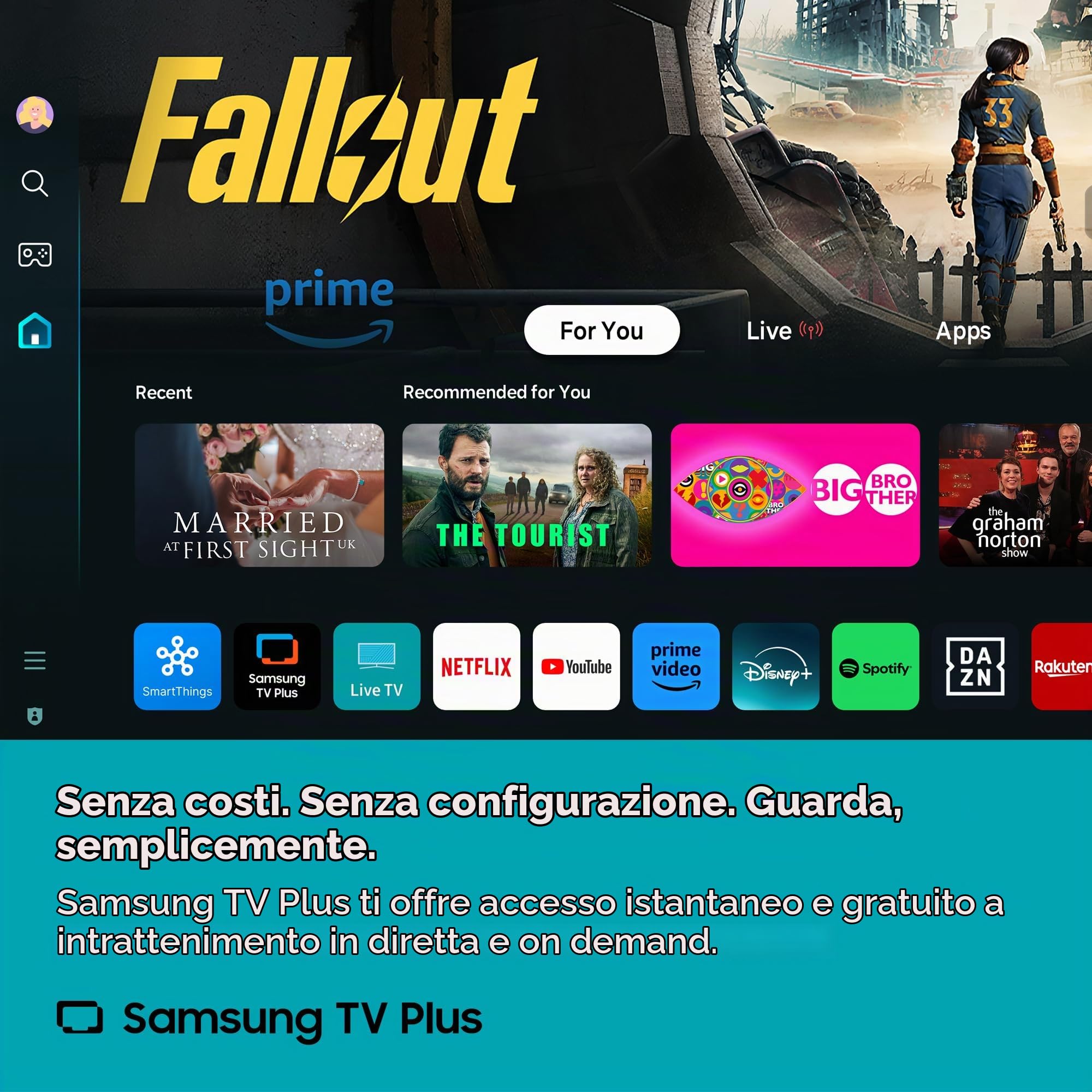 Cello CTRAV-27TZ TV Traveller Smart 12V da 27" con Tizen OS di Samsung, ricezione satellitare, Gaming Hub, altoparlanti Pitch Perfect, Bluetooth, ideale per camper e barche, triplo sintonizzatore