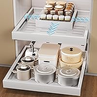 Vista 9 de 1 Pack Pull Out Cabinet Organizer, Slide Out Drawer Expandable Width (12"-19") and Depth (17"-23") With 3 Slides, Fixed with Adhesive Film and Nail