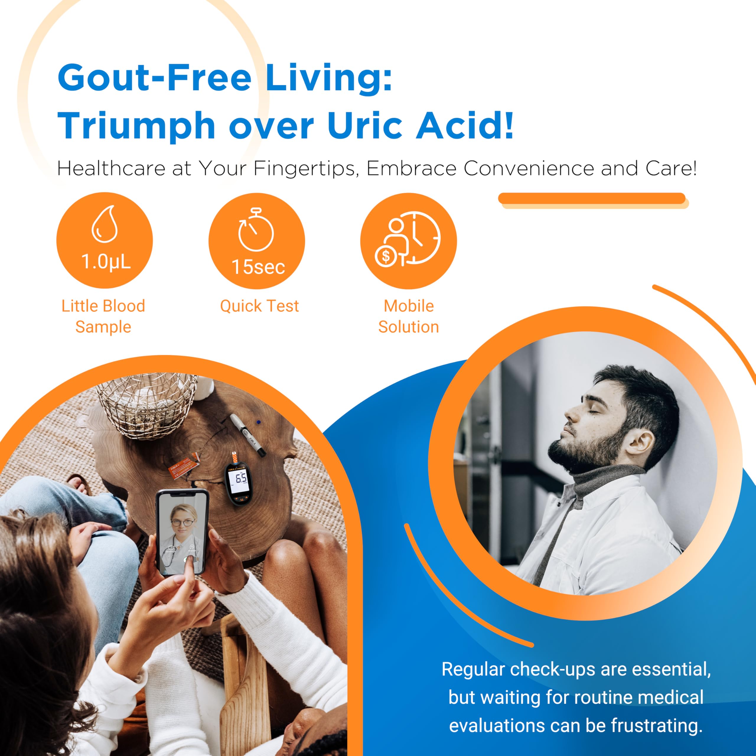 FORA 6 Connect mmol/L Harnsäuremessgerät mit 10 Teststreifen + 10 Lanzetten | Bluetooth & App-Synchronisation | Für Gichtkontrolle & Harnsäureüberwachung
