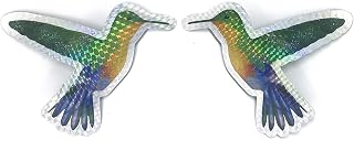 Sonoran Souvenirs Hummingbird Foil Magnetic Screen Door Magnets - Set of 2, Flexible, Decorative - Prevents Walking Into Screen, Conceals Holes, Fits Mesh 6" W x 6.5" H