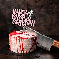 Vista 6 de Gyufise 1 pieza de decoración de pastel de cumpleaños con purpurina montada de terror clásico de Halloween para temática de terror sangriento