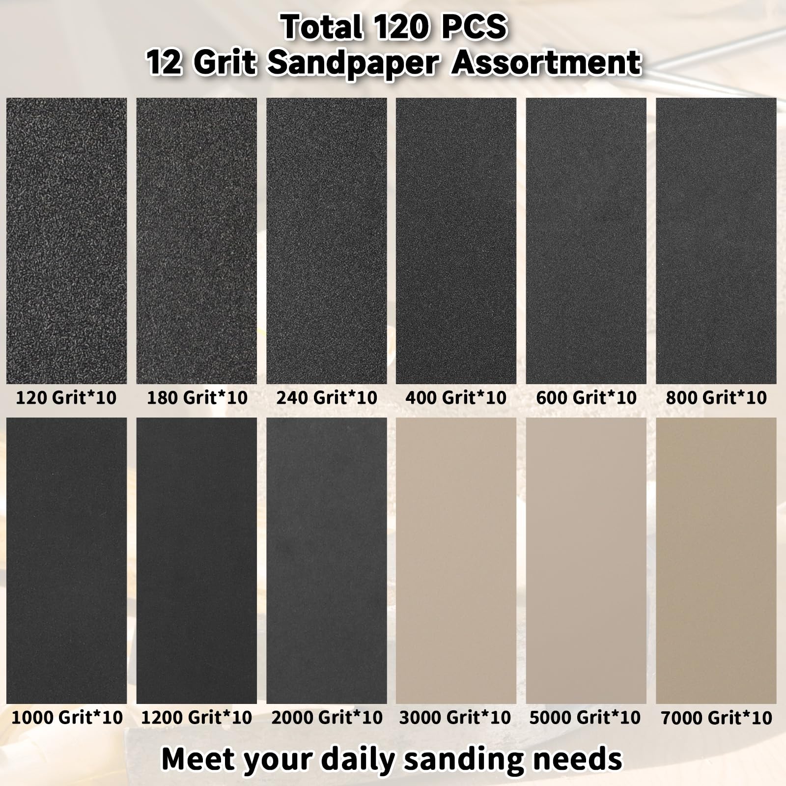 Micro Sander Kit - 120-7000 Grit Sandpaper -3