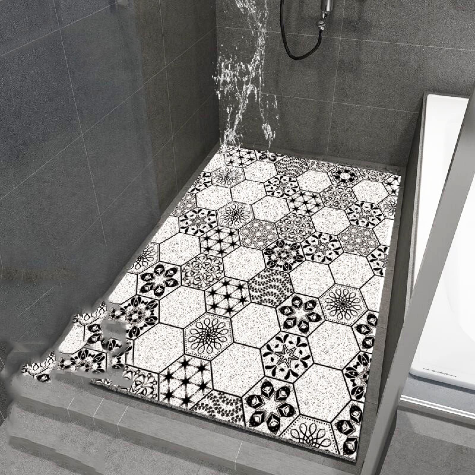 Tapis de douche antidérapant luffa pour éviter les glissades en zone humide