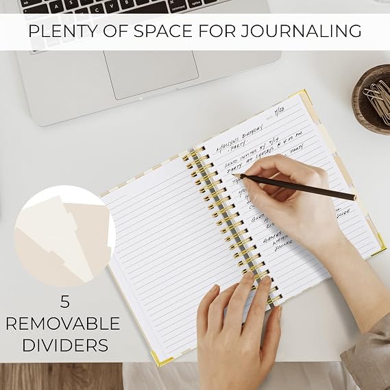 Aesthetic Thick Spiral Notebook With Tabs - Journal For Women Size B5