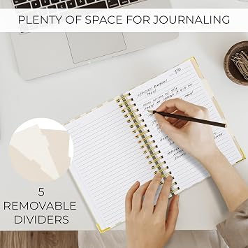 Aesthetic Thick Spiral Notebook With Tabs - Journal For Women Size B5
