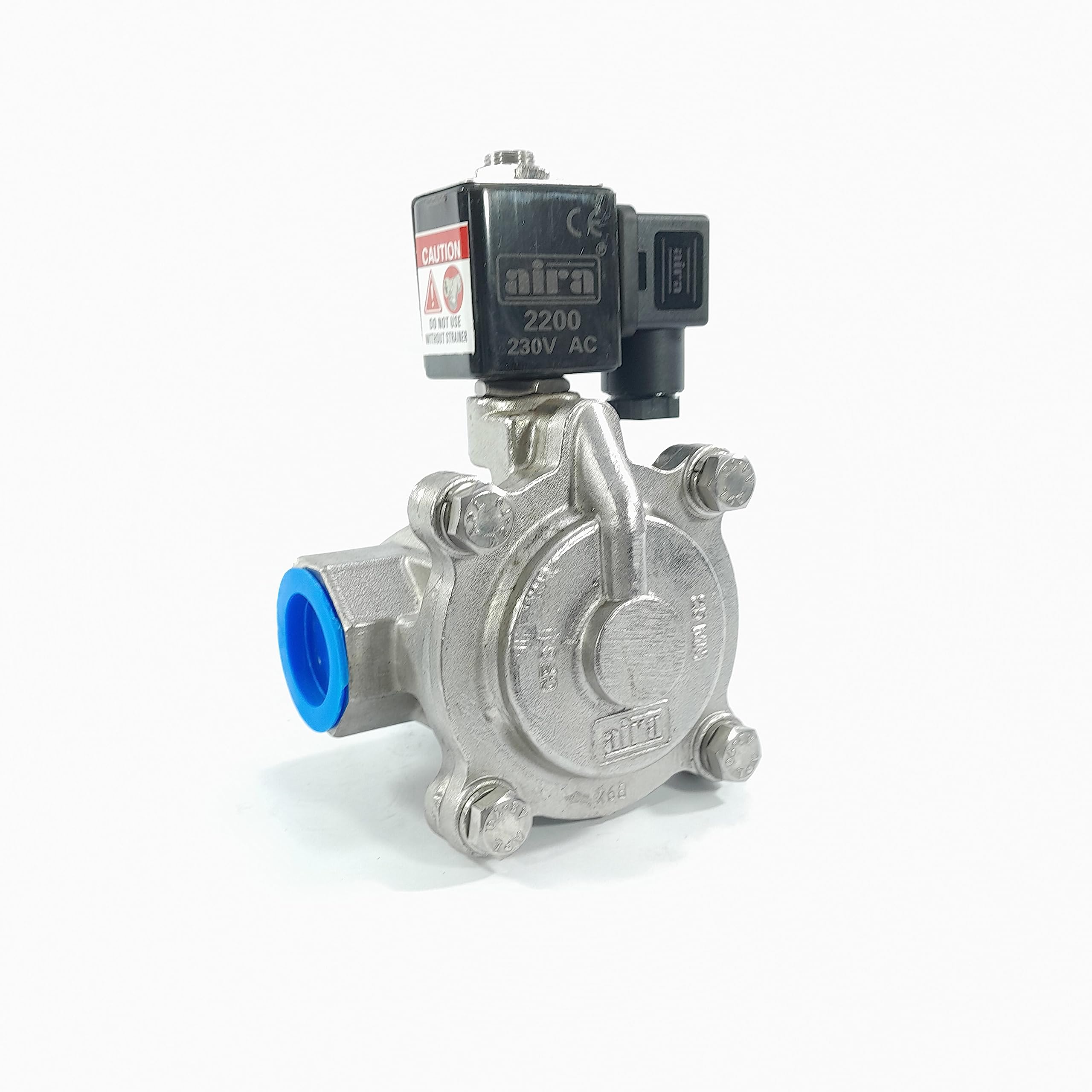 Aira ISD Solenoid Valve SS304 Body 1/2" to 2" (11/2" or 40mm) 230V AC Air, Water, Gas Media Up to 10Kg/cm2 Pressure