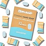 flowcheer Foaming Hand Soap Refill Tablets, 12 Pack (Makes 12 x 9 fl oz), Unscented Hand Wash Soap Tablets for Zero Waste Eco Friendly Cleaning Supplies