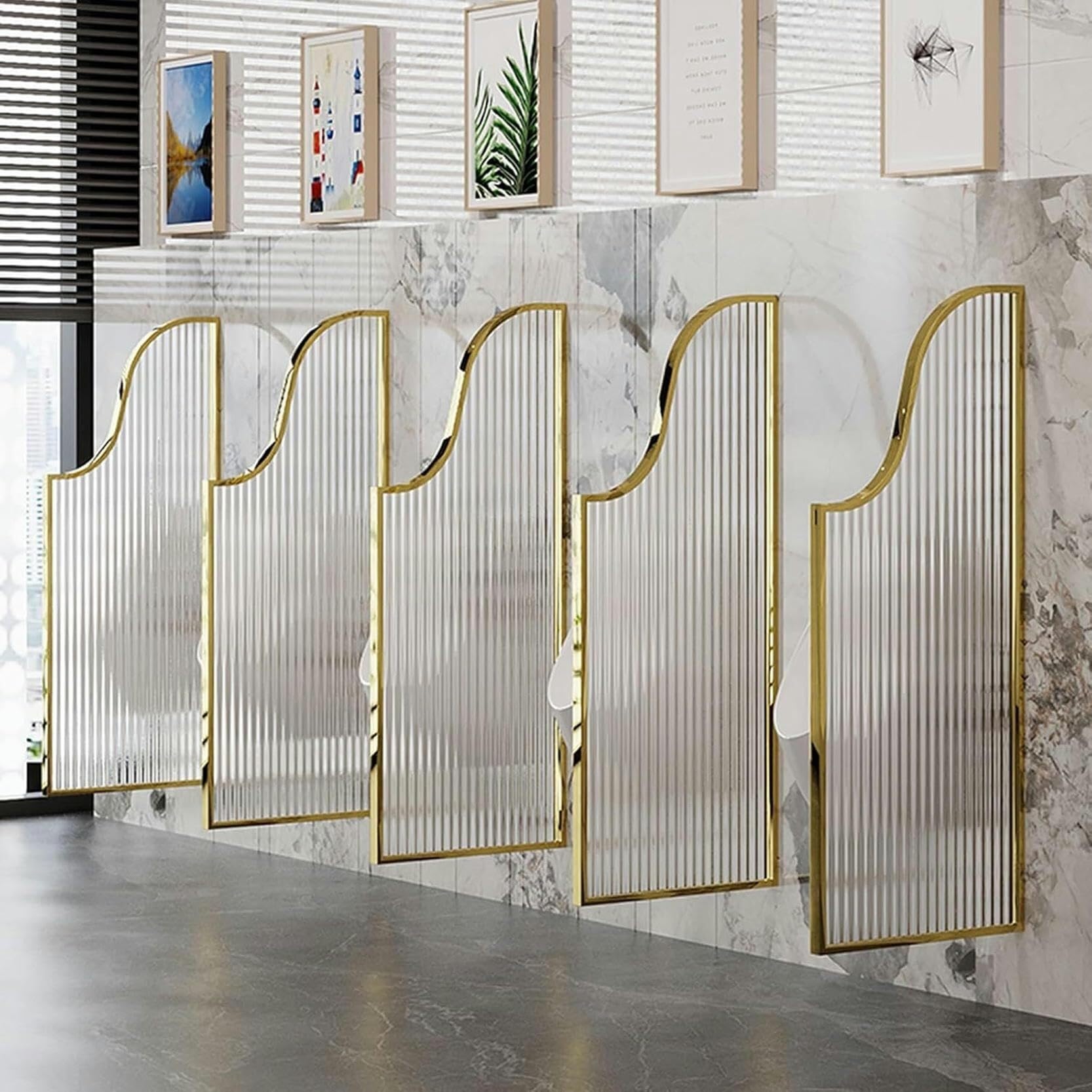 Pantallas de privacidad para urinarios autoportantes que elevan la higiene del baño