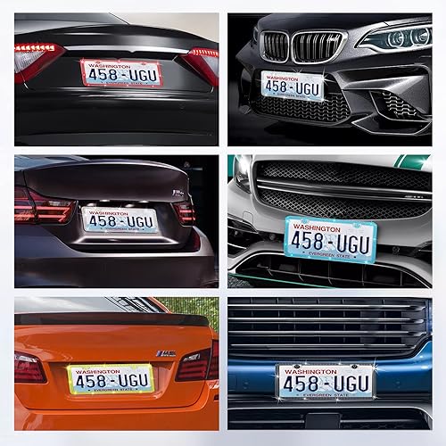 Miniatura 7 de SHARE&CARE Marco de matrícula brillante, cubierta de matrícula de cristal, soporte para placa de automóvil con diamantes de imitación de cristal,