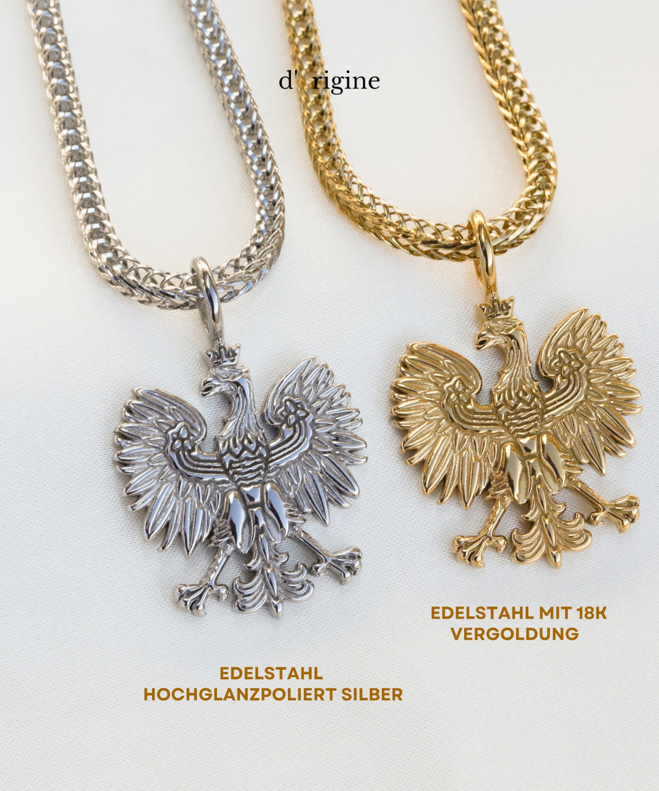 d'origine Polen Adler Kette Herren – Polnisches Wappen (Edelstahl)
