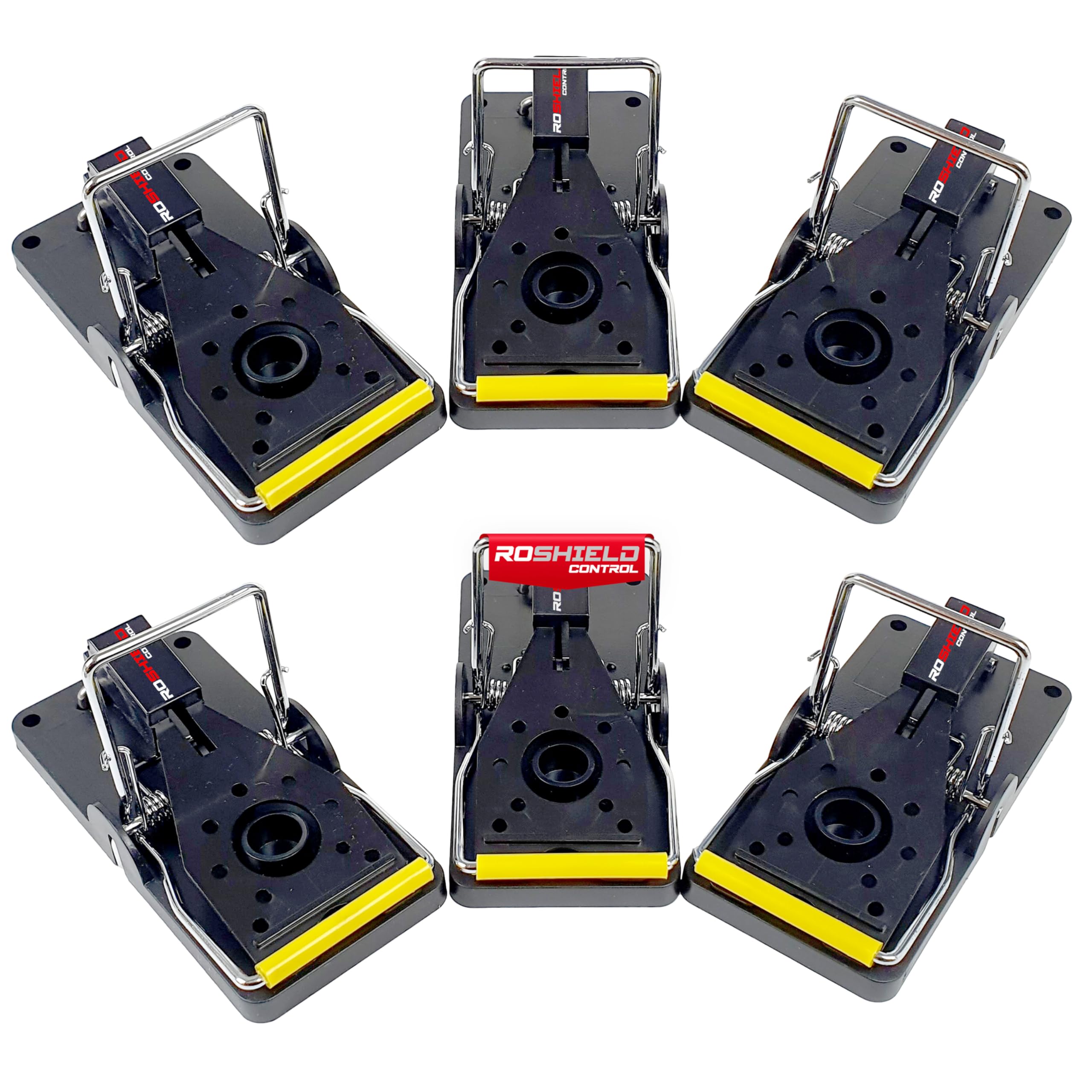 ROSHIELD 6 x Mouse Trap, 6 Pack Heavy Duty Reusable Snap Traps that Kill Instantly, High Sensitive Mice Catcher UK, Safe and Effective Rodent Trap for Indoors and Outdoors, Easy Set-up & Clean