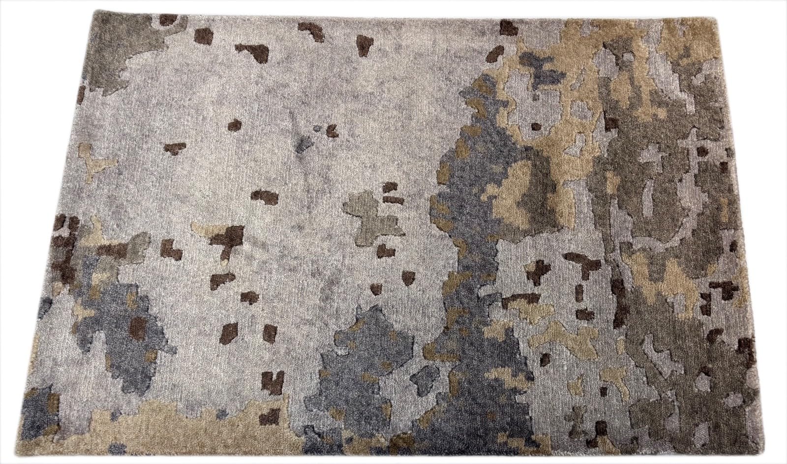 Tapis brillant, fait à la main, 60 x 90 cm, multicolore, soie de bambou, R115