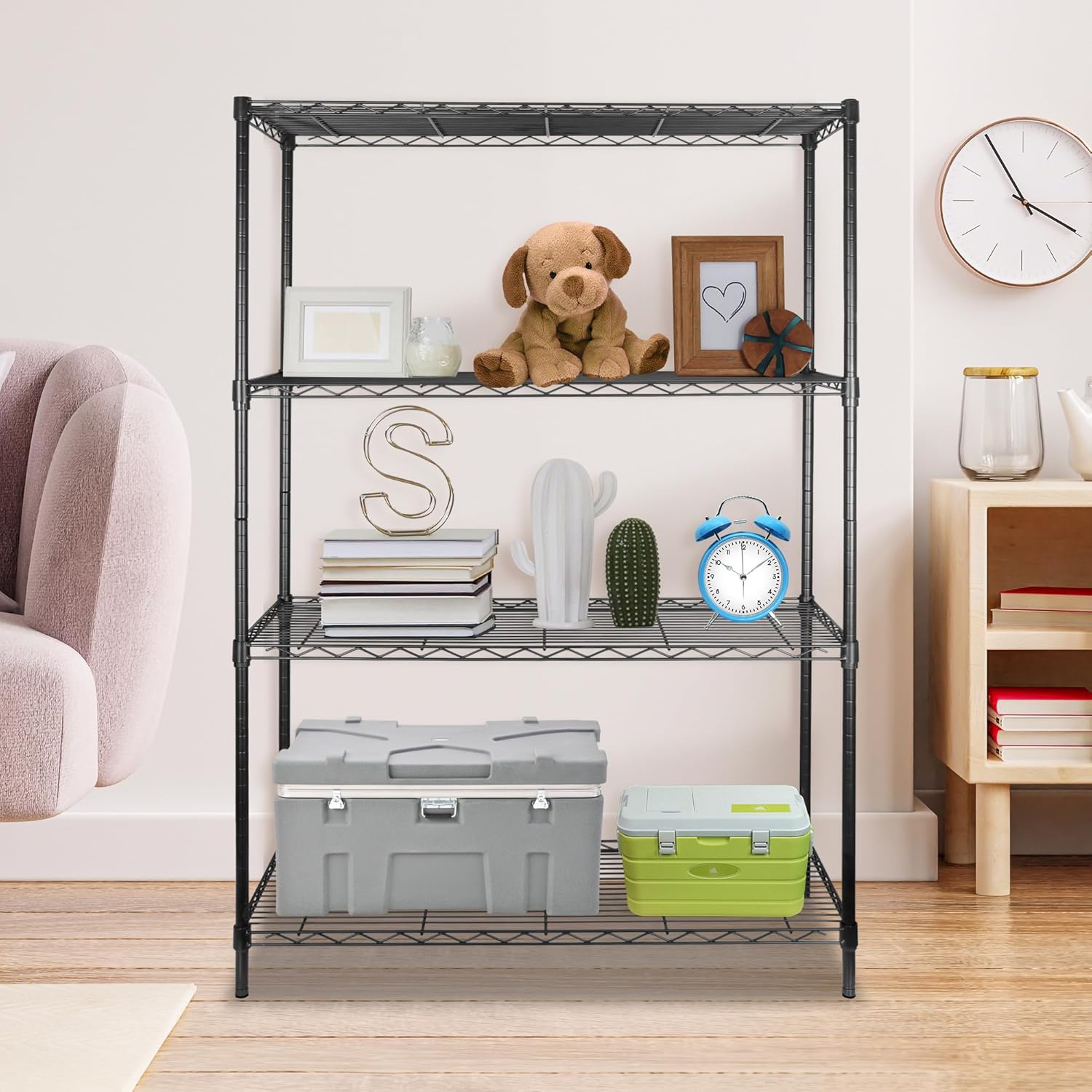 Heavy Duty Black Wire Shelving Unit 4 Shelves Mauritius Ubuy