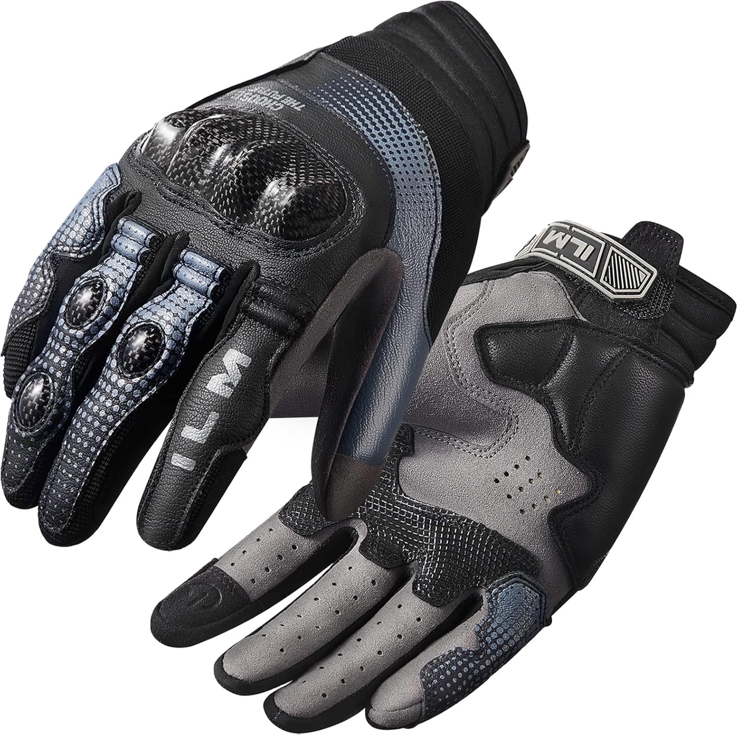 ILM Mens Motorcycle Gloves, Carbon Fiber Knuckle Breathable