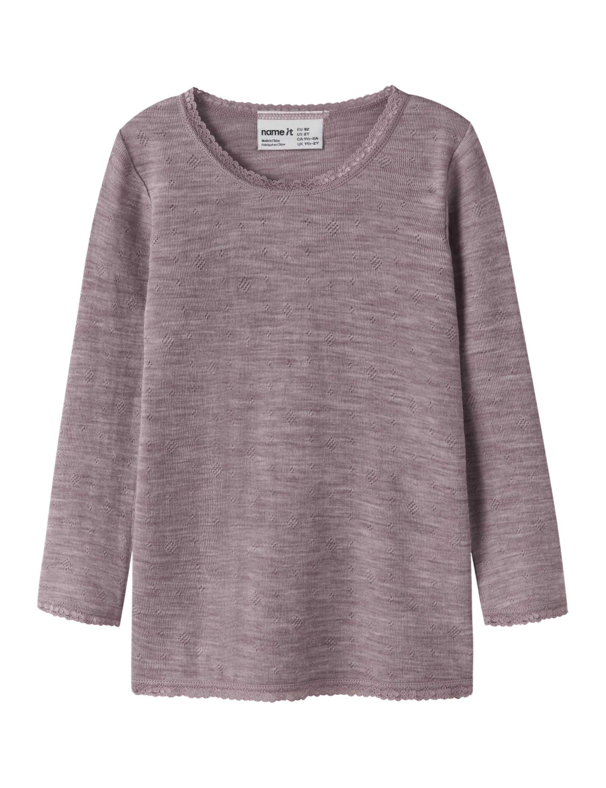 Nmfwang Wool Needle Ls Top Solid Noos