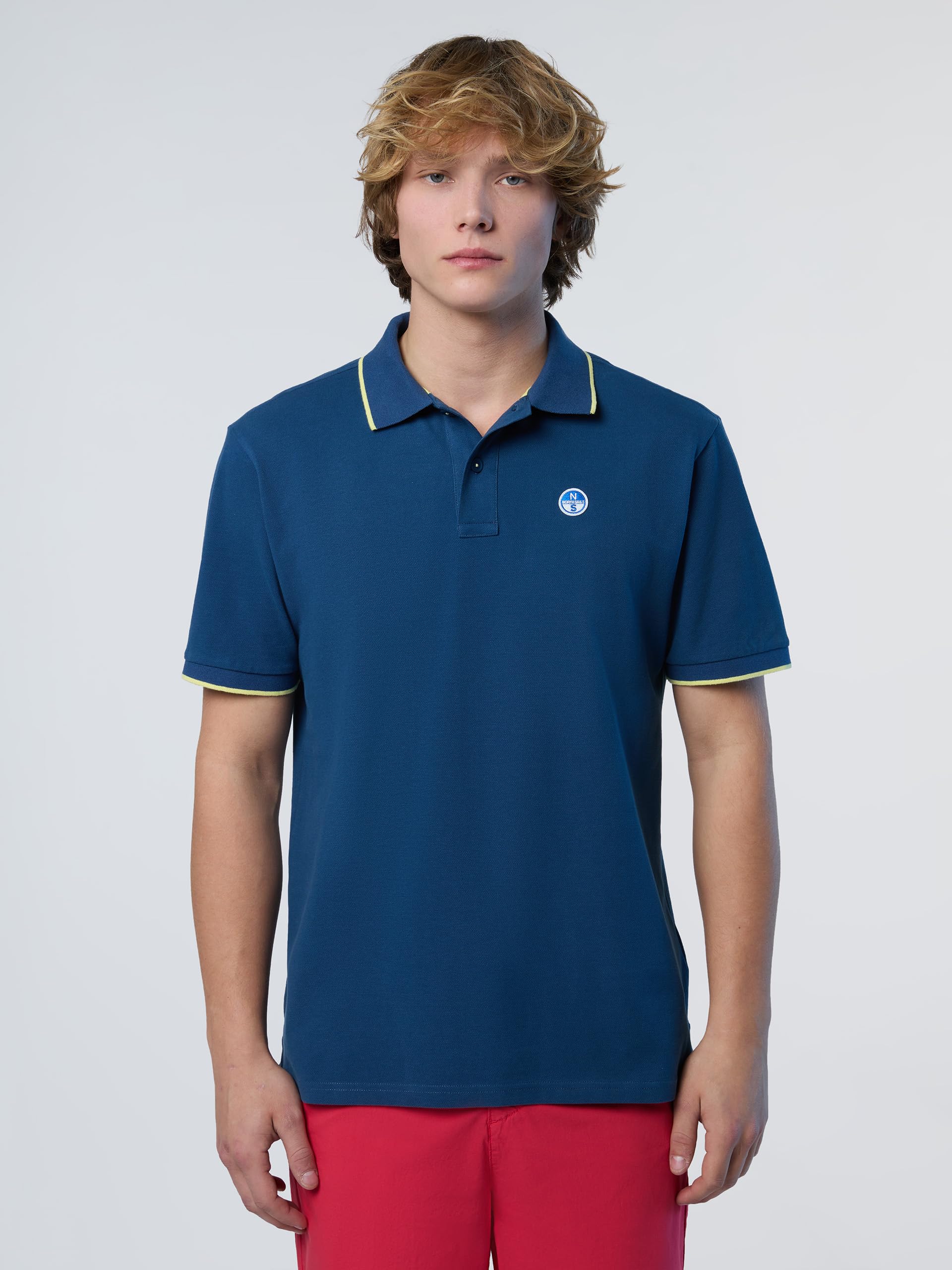 NORTH SAILS Polo Uomo in piqué di Cotone Organico con Dettagli a Contrasto