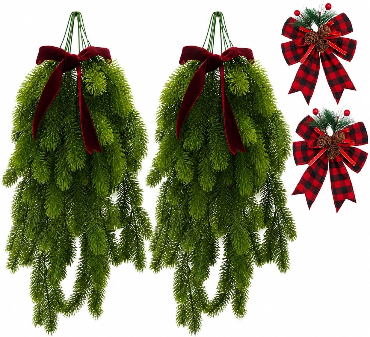 2 Pack Christmas Teardrop Swags