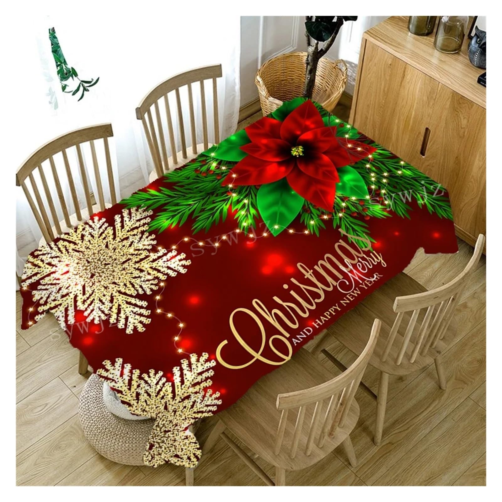 HKYBCF Christmas Table Cloth Christmas Decoration Accessories Living Room Kitchen Dining Table Tablecloth Rectangular Waterproof Coffee Table Table Mat(P,70x70cm27x27inch)