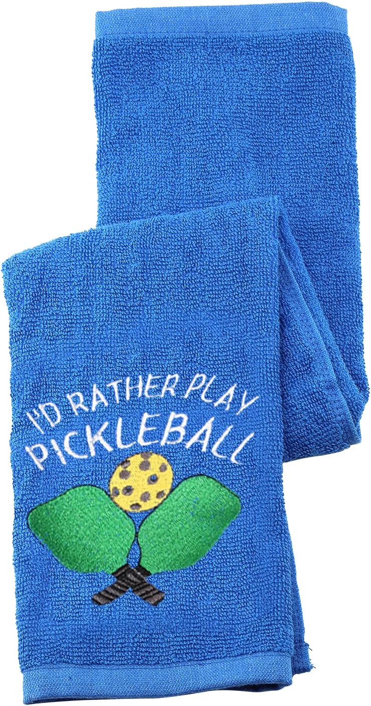 Pickleball Towel I'd Rather Be Playing Pickleball Embroidered Sports