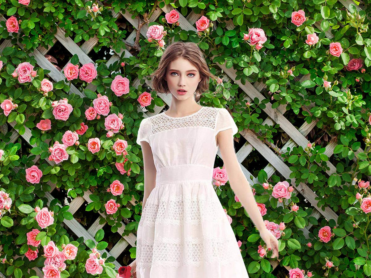 AIIKES 10 x 20 m Fiori Sfondo per Fotografia Primavera Floreale Foto Sfondo Verde Foglia Recinzione Fondali Matrimonio Nuziale Sfondo Baby Shower Festa di Compleanno Photo Booth Studio Puntelli 11-453