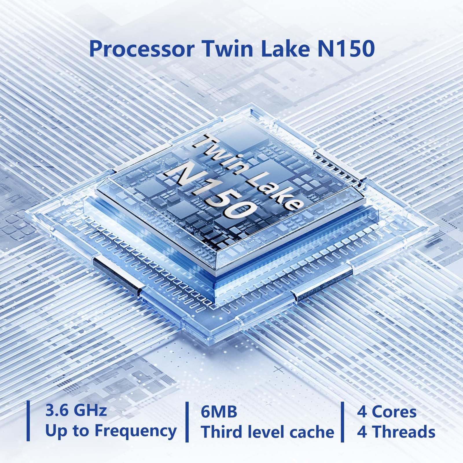 Notebook 15,6 Pollici 16GB RAM DDR4 SSD 512GB - Processore N150 (4 Core, fino a 3,6 GHz) Display IPS FHD Portatile PC Win 11 Tastiera Retroilluminata Sblocco Impronta Digitale Leggero e Potente