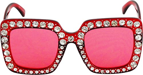 Vista 3 de Gafas de sol de gran tamaño con marco cuadrado con diamantes de imitación para mujer