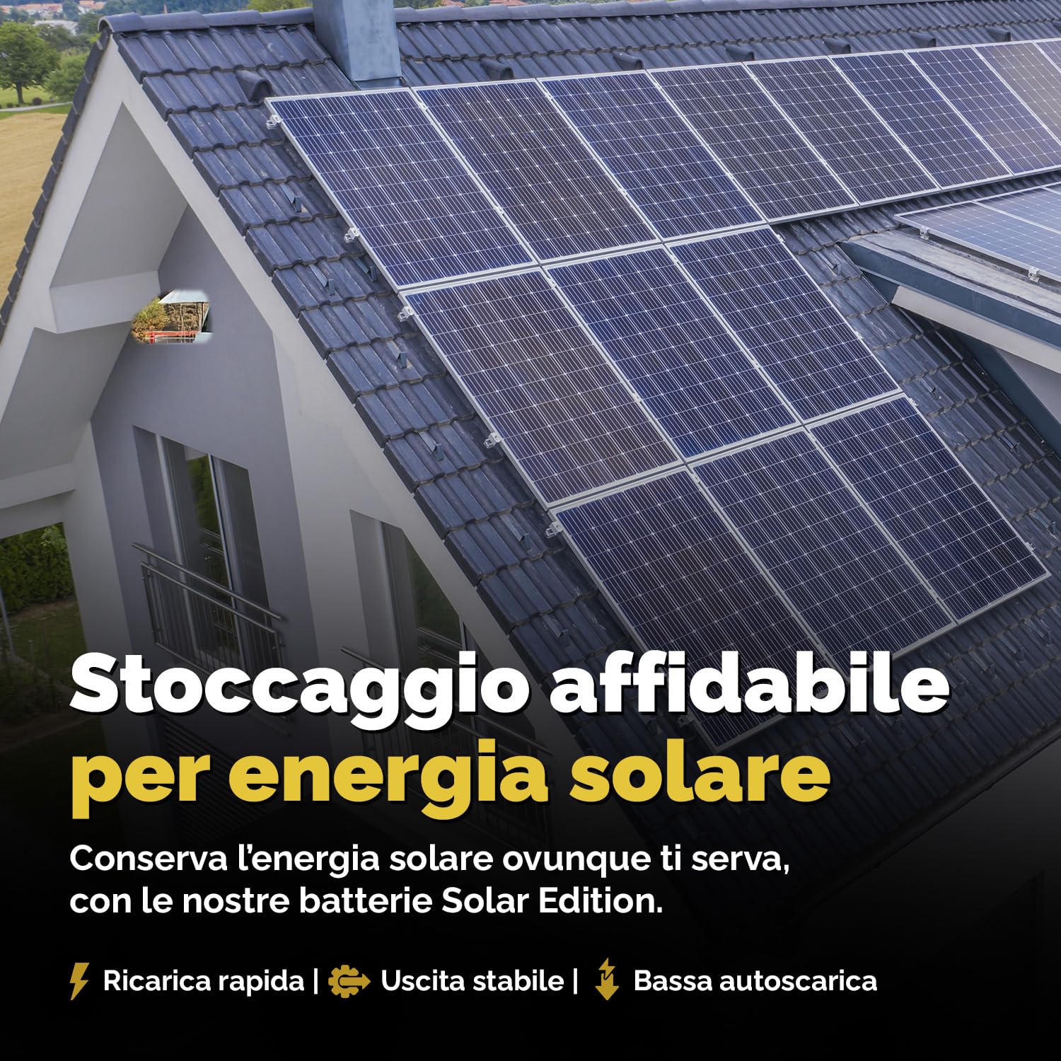 Electronicx batteria di alimentazione AGM SOLAR 12V 100Ah / 100 Ah deep cycle sigillata senza manutenzione, polo positivo a destra – batteria solare fotovoltaica 278×175×190mm per tempo libero