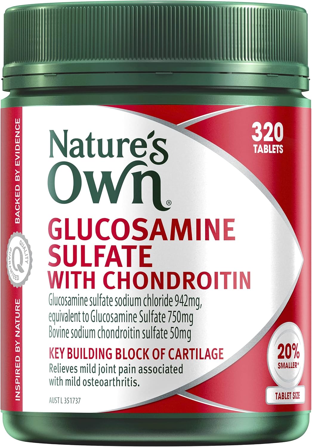 Nature's Own Glucosamine Sulfate & Chondroitin Tablets 320 Relieves