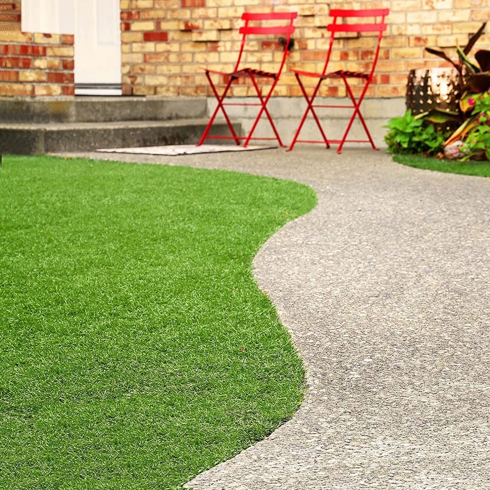 Prato Sintetico Manto Erboso Rotolo Erba Artificiale Realistica Giardino Tappeto Erboso Sintetico Anti UV Atossico Drenante Ideale per Viali Piscina Terrazzo Aree Giochi (4 x 5 m)