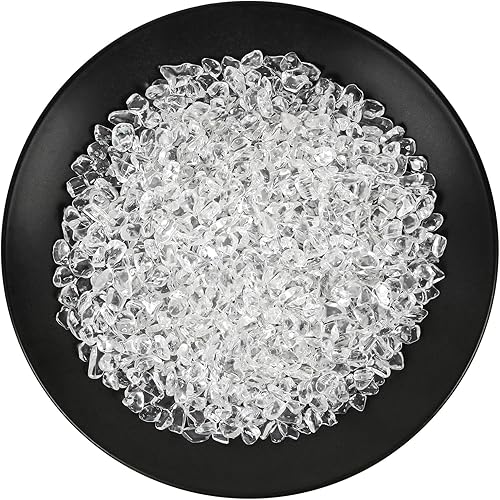 Chips de cristal natural de 1.1 libra, chips de cristales curativos, piedras preciosas de cristal triturado para manualidades, hermoso paquete para