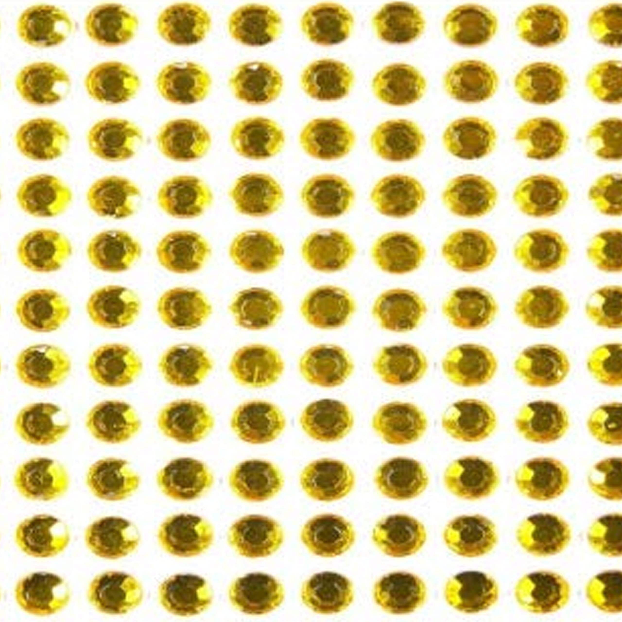Diamante Crafts 132 x 5mm Gold Diamante Self Adhesive Rhinestone Craft Embellishment Gems - created exclusively