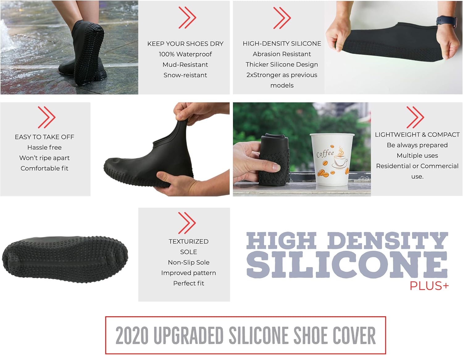 BAYI - Shoe Covers New 2021 Updated Design Waterproof Work Boots Cover Reusable Boot & Shoe Rain Silicone Protector Non-Slip Non-Toxic Stretchable Multi Use : Tools & Home Improvement
